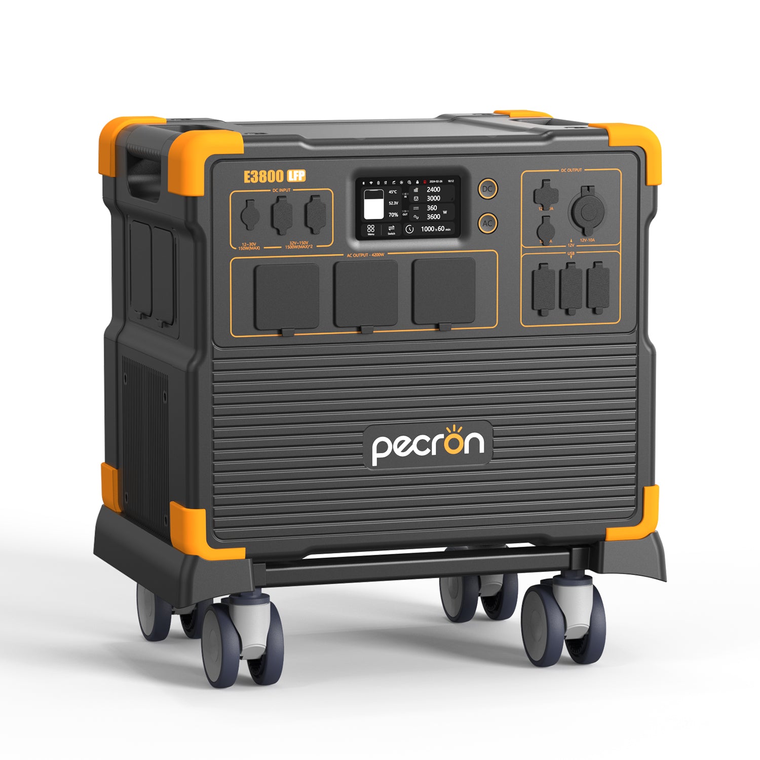 PECRON E3800LFP портативная зарядная станция 4200W 3840Wh с бесплатной тележкой