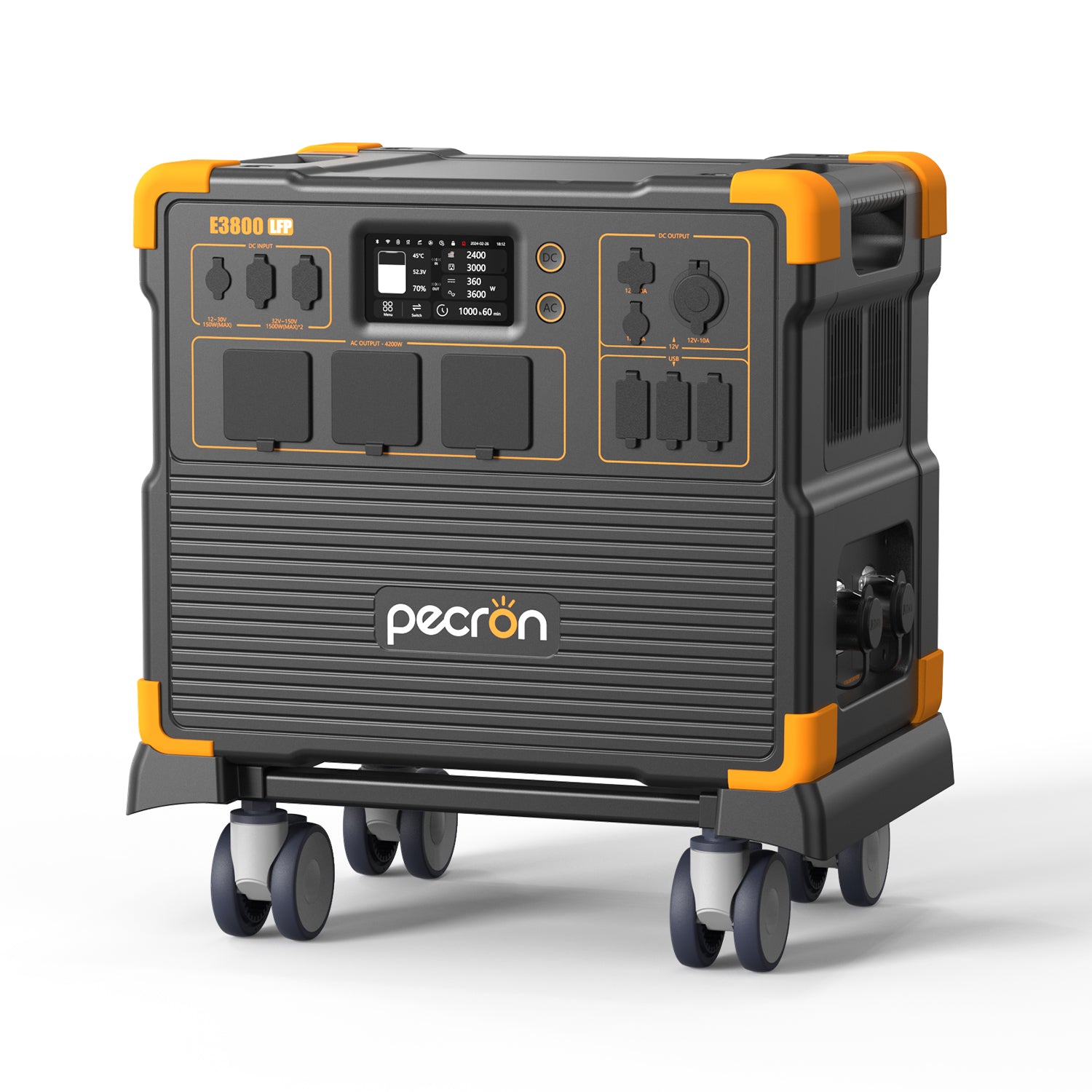 PECRON E3800LFP портативная зарядная станция 4200W 3840Wh с бесплатной тележкой — изображение 2