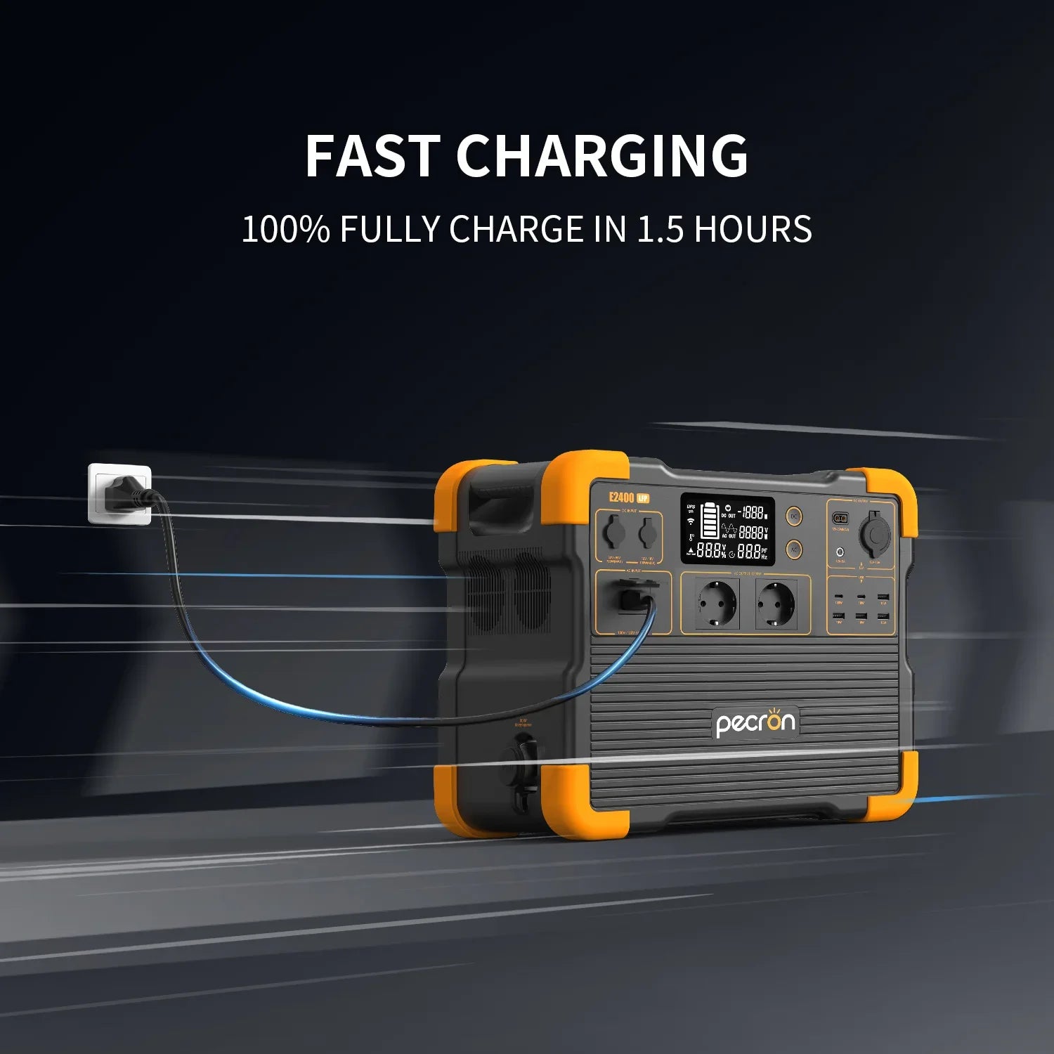PECRON E2400LFP портативная зарядная станция с расширением ёмкости 2400W 2048Wh — изображение 2