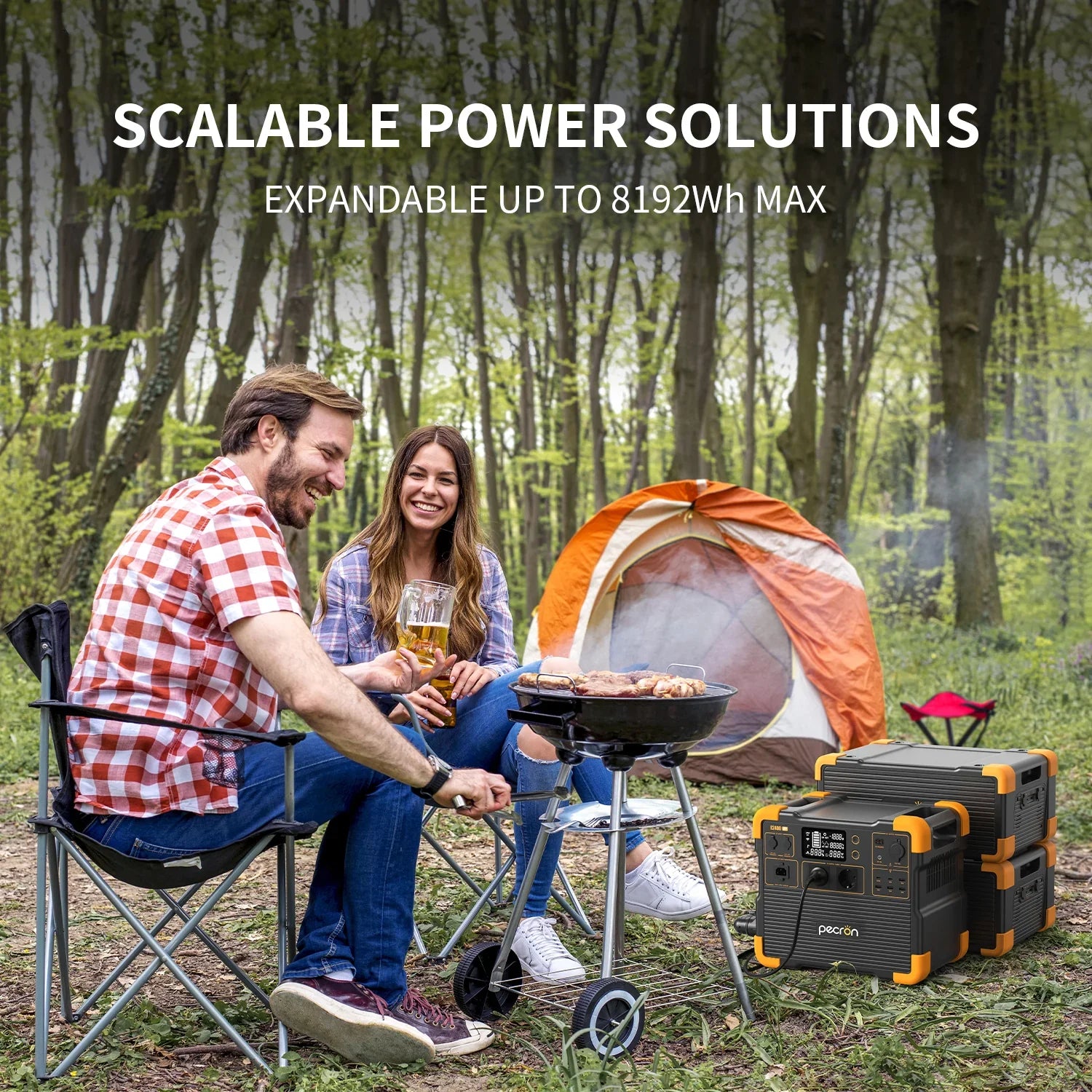 PECRON E2400LFP портативная зарядная станция с расширением ёмкости 2400W 2048Wh — изображение 3