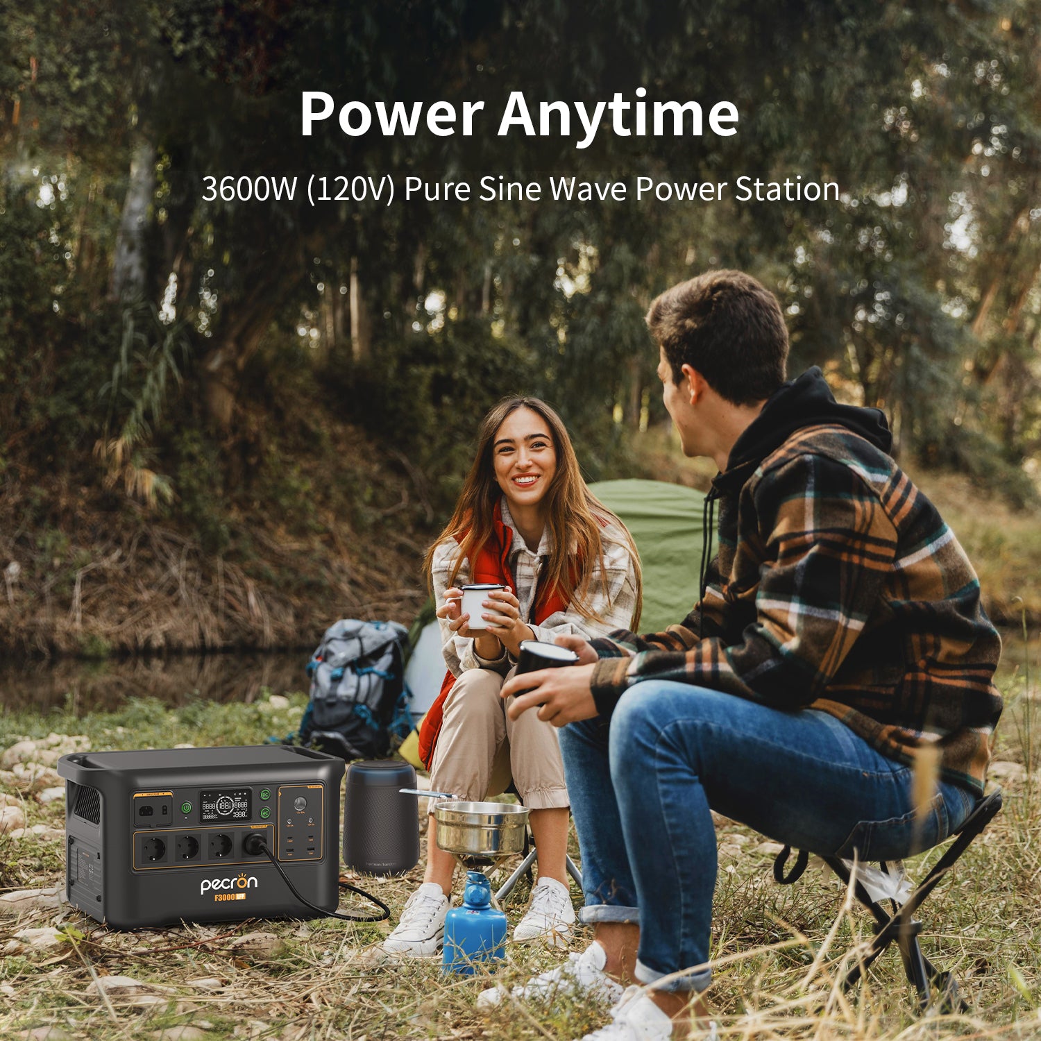 PECRON F3000LFP портативная зарядная станция 3072Wh с выходами 3600W AC, солнечный генератор и аккумулятор LiFePO4 — изображение 2