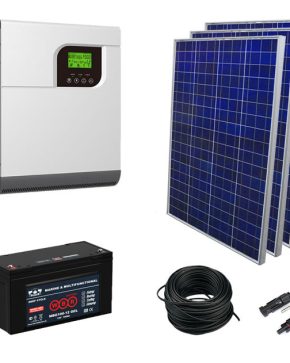 Солнечная электростанция 3.1 кВт*ч в сутки ECO GEL MPPT 2024 с крепежом