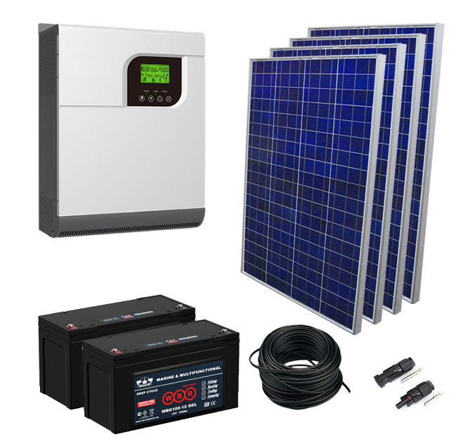 Солнечная электростанция 4.2 кВт*ч в сутки ECO GEL PWM+ 2024 с крепежом