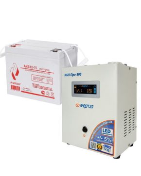 ИБП ДЛЯ КОТЛА | Комплект инвертор Энергия ИБП PRO 500 + АКБ Рубин 12V 75Ah