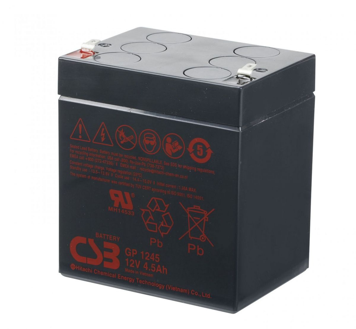Аккумуляторная батарея CSB GP1245 F1 — изображение 2