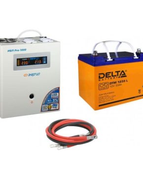 ИБП ДЛЯ КОТЛА | Инвертор (ИБП) Энергия PRO-1000 + Аккумуляторная батарея Delta DTM 1233 L