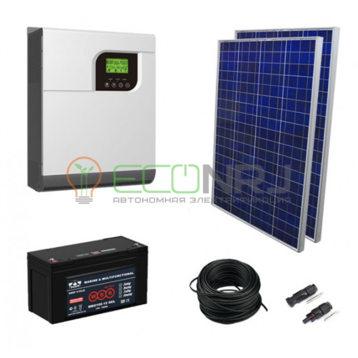 Солнечная электростанция 2.1 кВт*ч в сутки Solar GEL PWM 2024 с крепежом — изображение 2