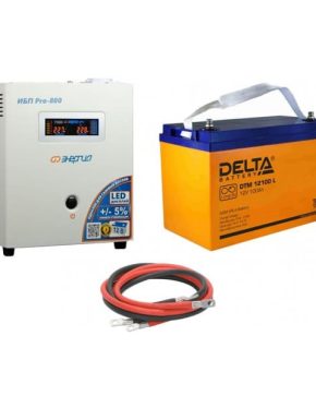 ИБП ДЛЯ КОТЛА | Инвертор (ИБП) Энергия PRO-800 + Аккумуляторная батарея Delta DTM 12100 L