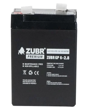 Аккумуляторная батарея для ИБП ZUBR GP6-2.8 6V2.8Ah