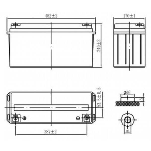 Аккумуляторная батарея Delta DTM 12150 L — изображение 3