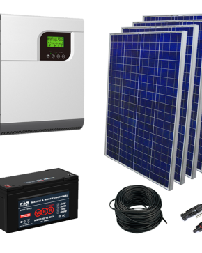 Солнечная электростанция 4.2 кВт*ч в сутки ECO GEL MPPT 2024 с крепежом