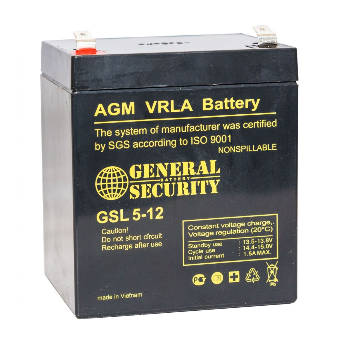 Аккумуляторная батарея General Security GSL5-12 — изображение 2