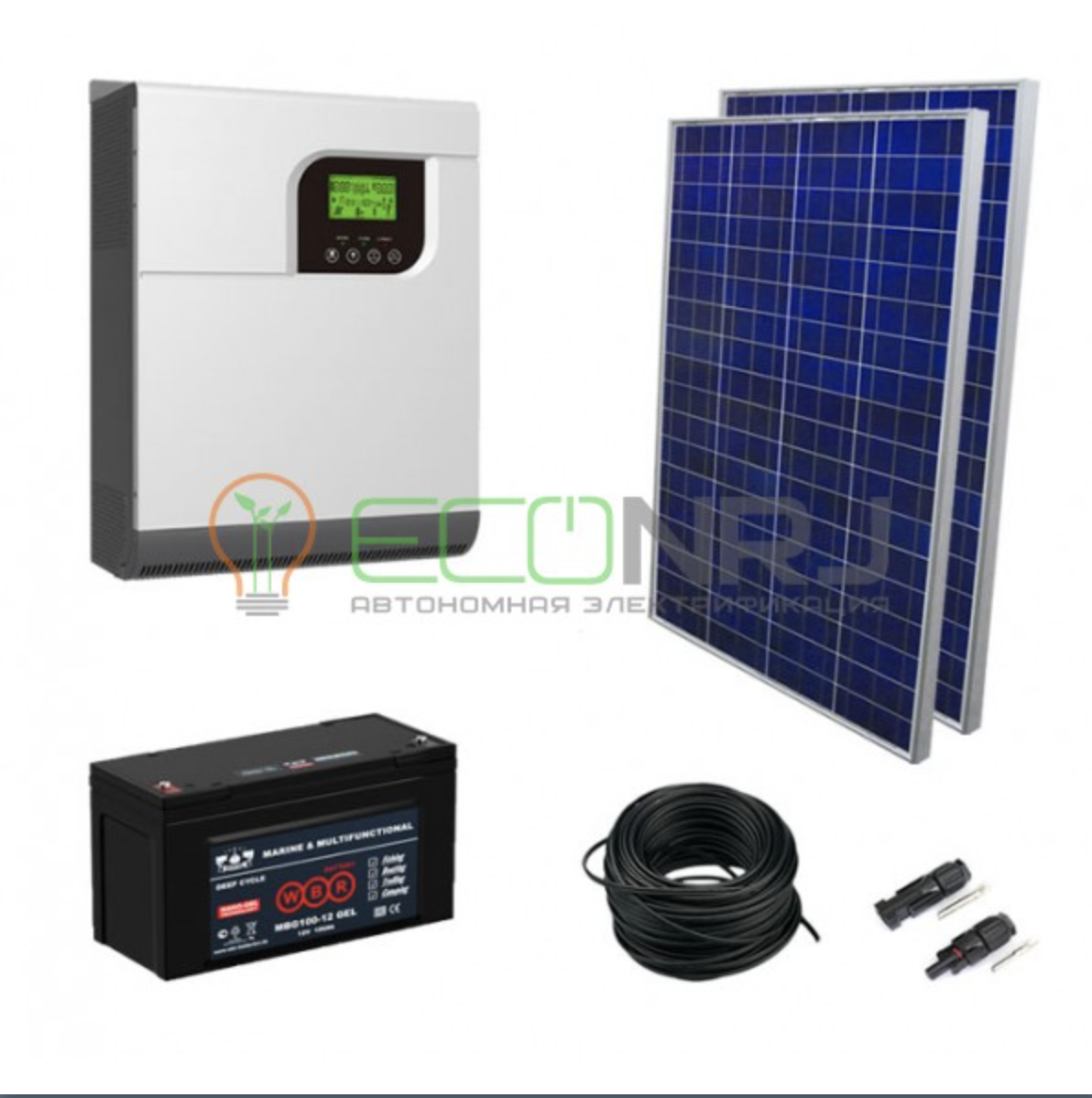 Солнечная электростанция 2.1 кВт*ч в сутки Solar GEL MPPT 2024 с крепежом — изображение 2