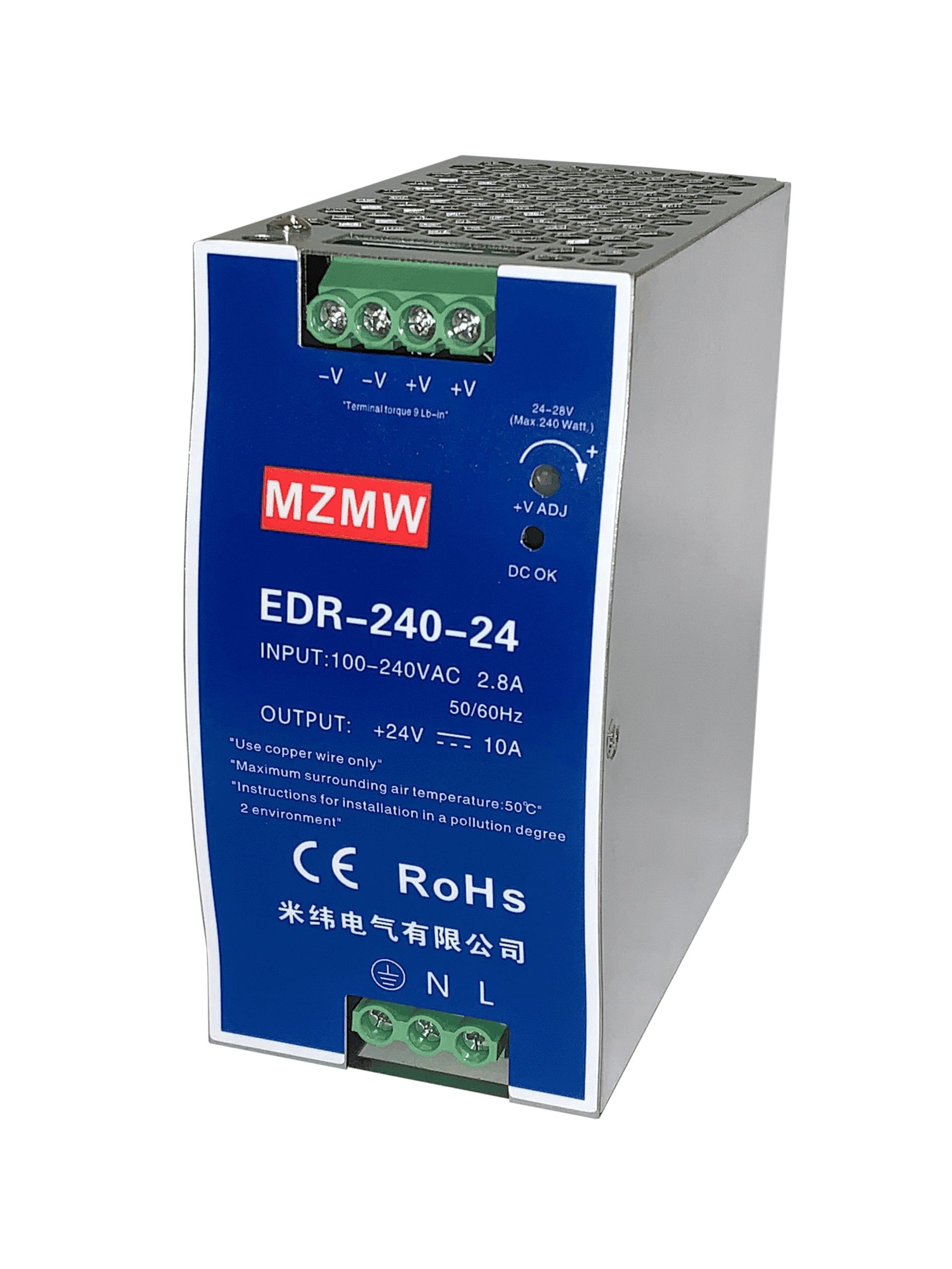 EDR-240-24 источник питания АC/DC, 230В/24В — изображение 2