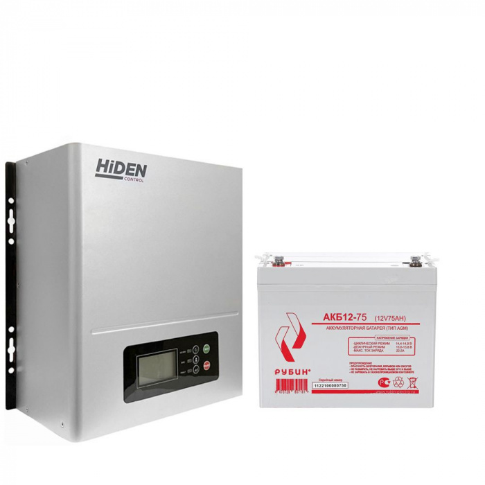 ИБП ДЛЯ КОТЛА | Комплект ИБП Hiden Control HPS20-0312N + АКБ Рубин 12-75