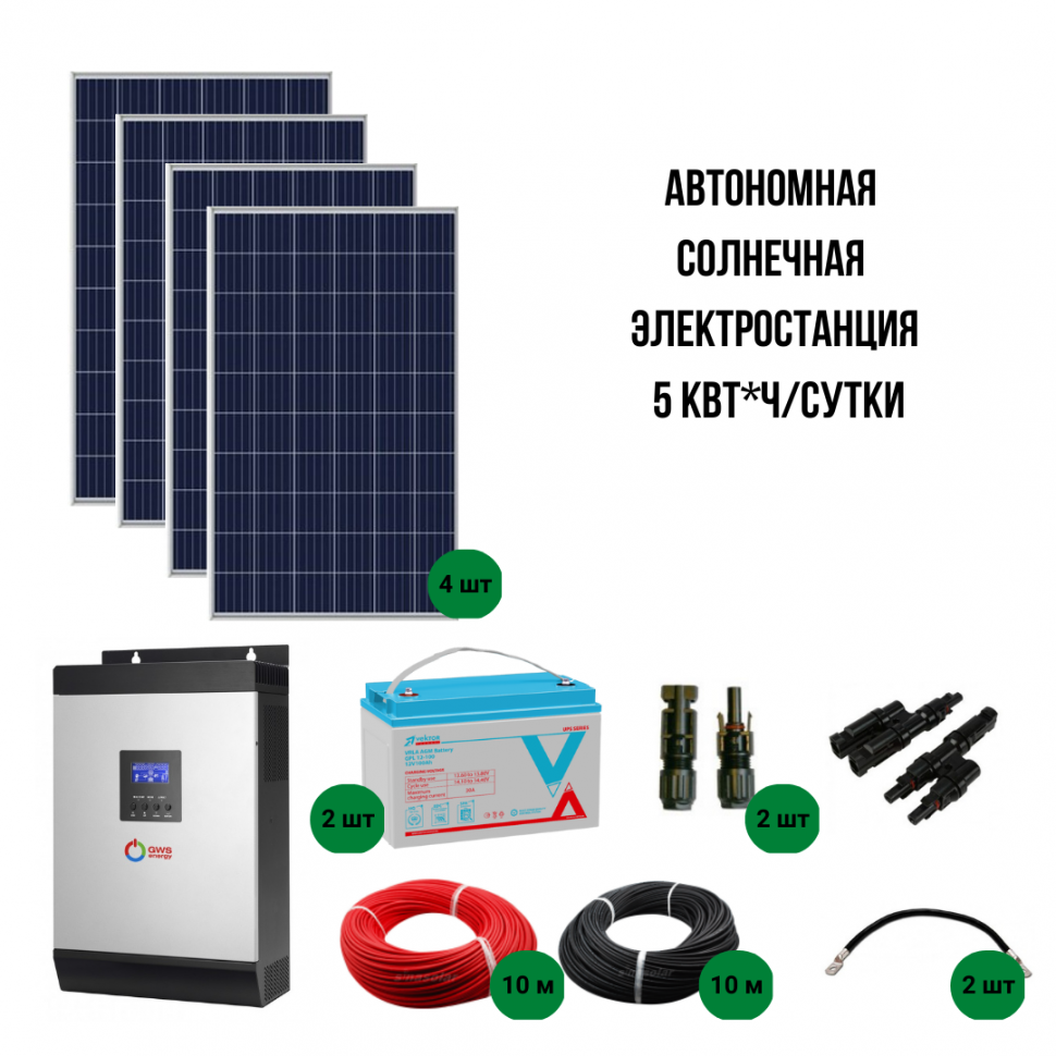 Автономная солнечная электростанция 5 кВт*ч/сутки*, для дачи от 50 м? - NEW — изображение 2