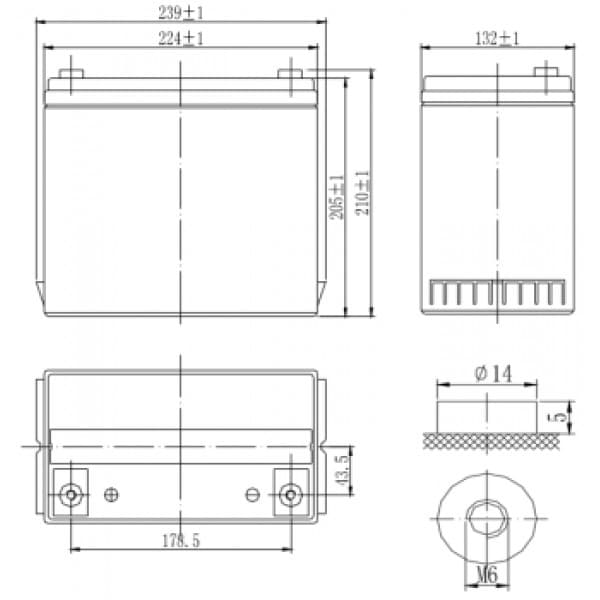 Аккумуляторная батарея Delta DTM 1255 L — изображение 3