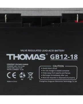 Аккумуляторная батарея для ИБП Thomas GB12-18 12V18Ah