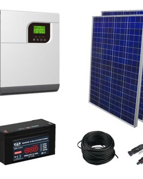 Солнечная электростанция 2.1 кВт*ч в сутки ECO GEL MPPT 2024 с крепежом