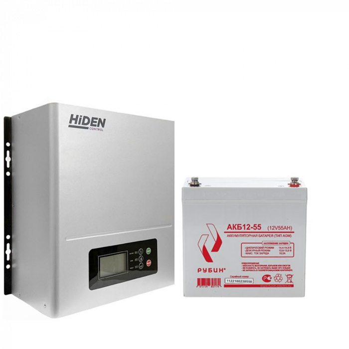 ИБП ДЛЯ КОТЛА | Комплект ИБП Hiden Control HPS20-0312N + АКБ Рубин 12-55