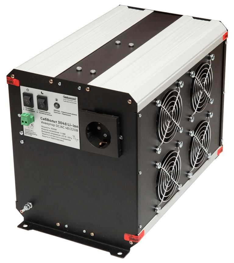 СибВольт 3048 Li-ion инвертор, преобразователь напряжения DC/AC, 48В/220В, 3000Вт