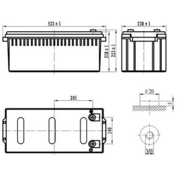 Аккумуляторная батарея Delta DTM 12200 L — изображение 3