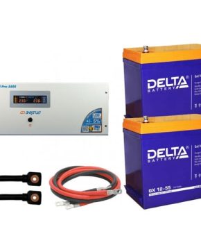 ИБП ДЛЯ ДОМА | Инвертор (ИБП) Энергия PRO-3400 + Аккумуляторная батарея Delta GX 1255
