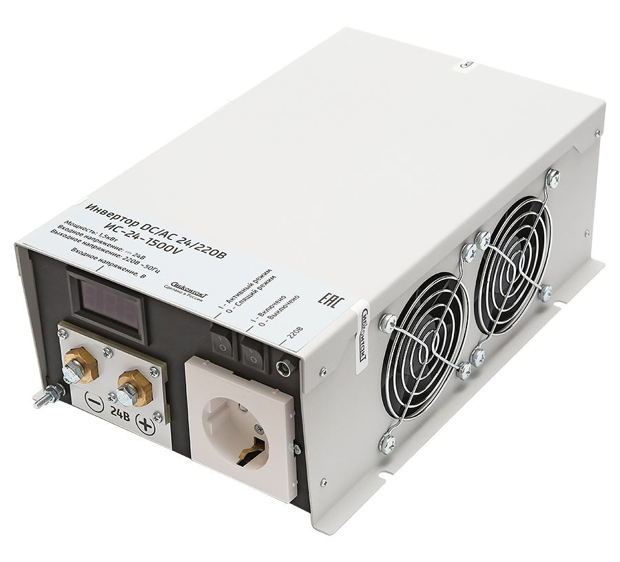 ИС-24-1500V инвертор, преобразователь напряжения DC/AC, 24В/220В, 1500Вт