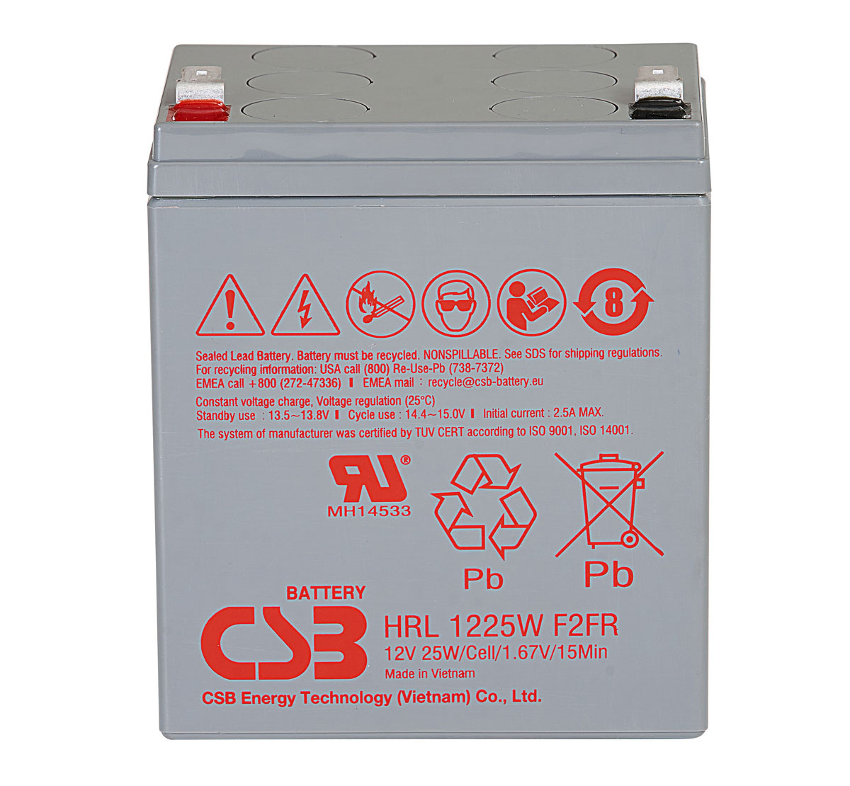 Аккумуляторная батарея CSB HRL1225W F2 FR — изображение 2