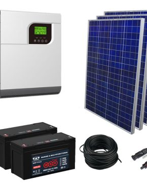 Солнечная электростанция 3.1 кВт*ч в сутки ECO GEL MPPT+ 2024 с крепежом