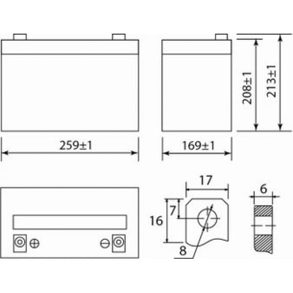 Аккумуляторная батарея Delta DT 1275 — изображение 3