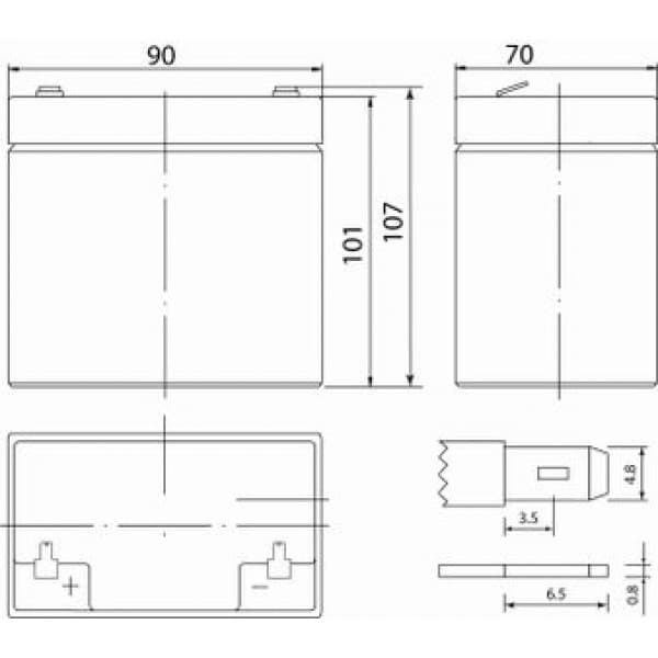 Аккумуляторная батарея Delta DT 12045 — изображение 3