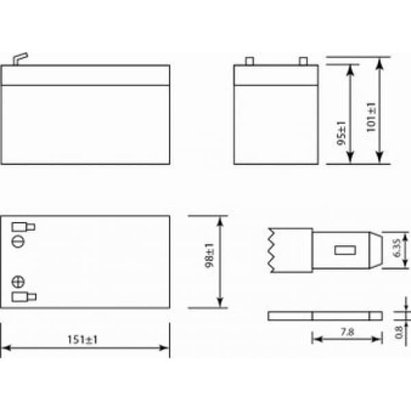 Аккумуляторная батарея Delta DT 1212 — изображение 3