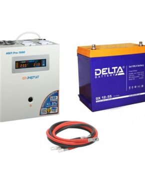 ИБП ДЛЯ КОТЛА | Инвертор (ИБП) Энергия PRO-1000 + Аккумуляторная батарея Delta GX 1255