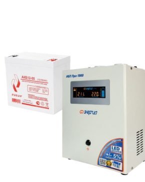 ИБП ДЛЯ КОТЛА | Комплект инвертор Энергия ИБП PRO 1000 + АКБ Рубин 12V 55Ah