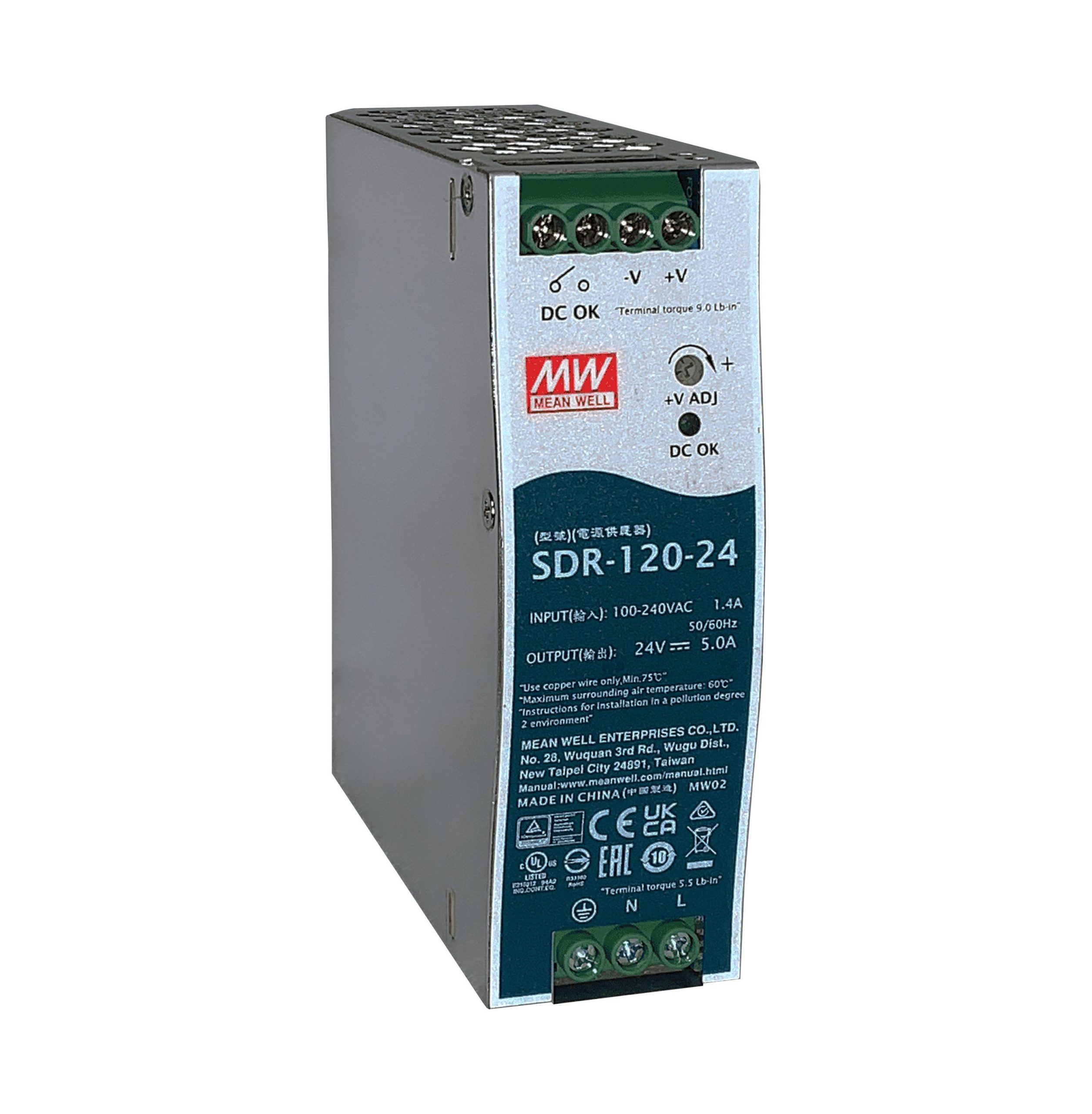 SDR-120-24 источник питания АC/DC, 230В/24В