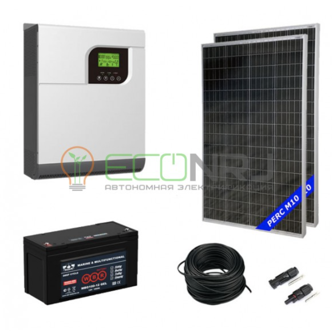 Солнечная электростанция 2.8 кВт*ч в сутки Solar GEL PWM 2024 МОНО с крепежом — изображение 2
