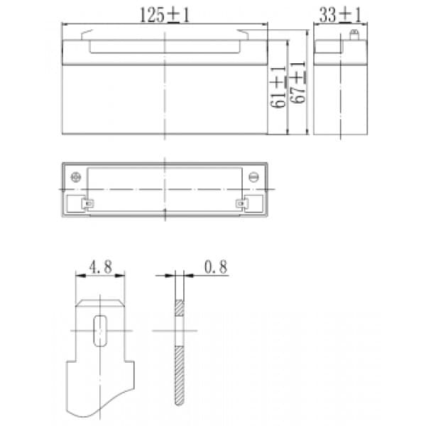 Аккумуляторная батарея Delta DT 6033(125) — изображение 3