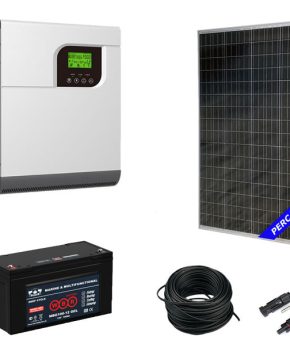 Солнечная электростанция 1,4 кВт*ч в сутки ECO GEL MPPT 2024 МОНО с крепежом