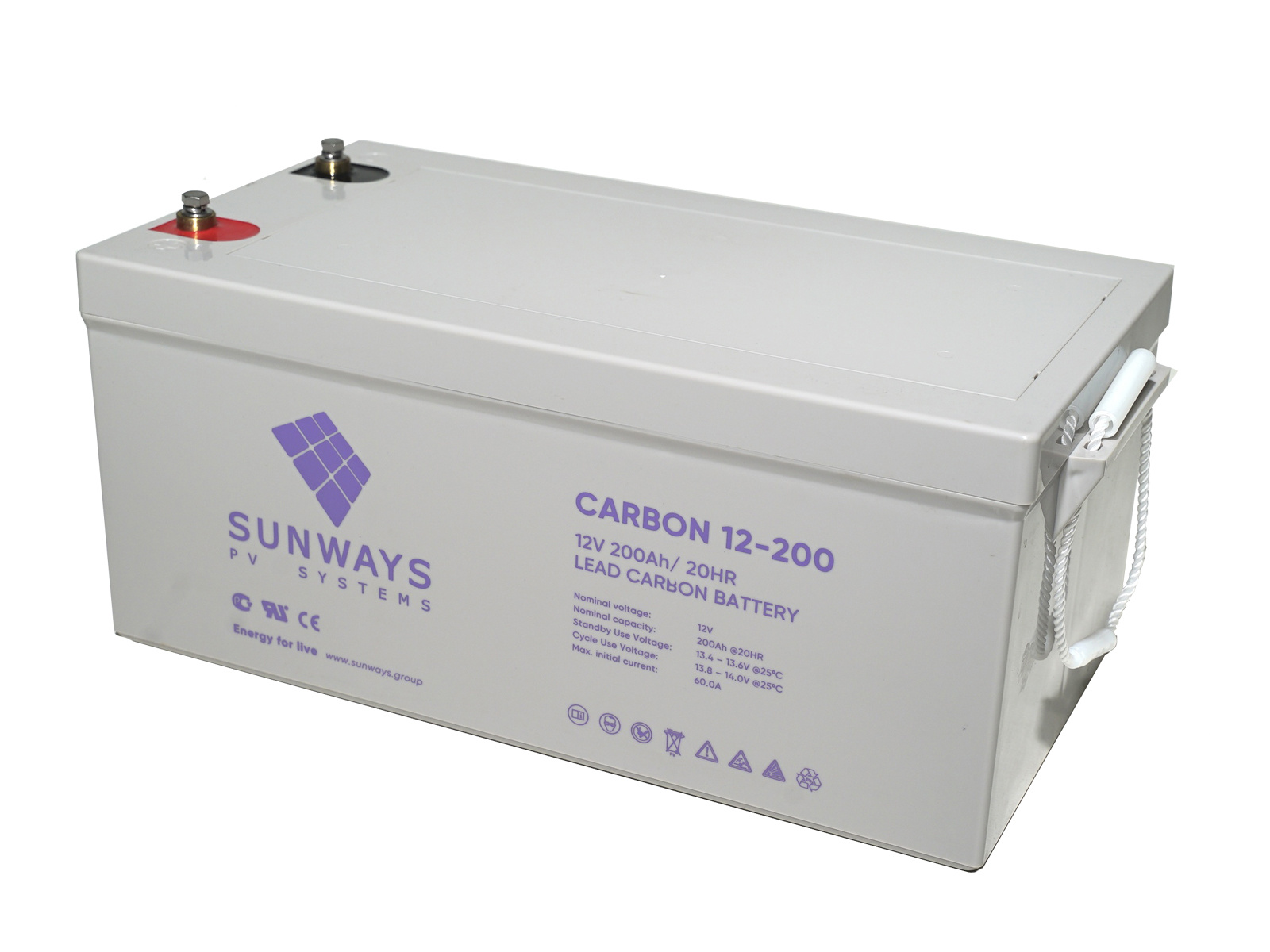 Аккумуляторная батарея SUNWAYS CARBON 12-200 — изображение 2