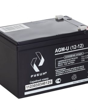 Аккумуляторная батарея Рубин 12V 12Ah AGM-U (12-12)