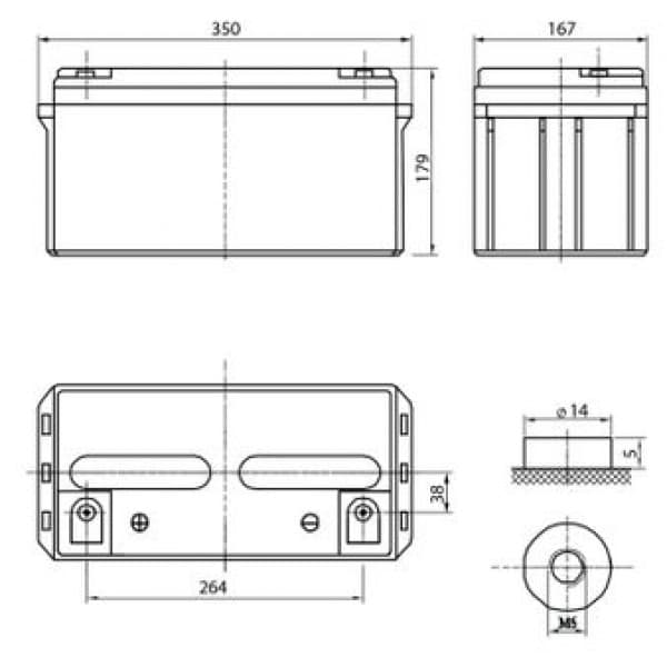 Аккумуляторная батарея Delta DTM 1265 L — изображение 3