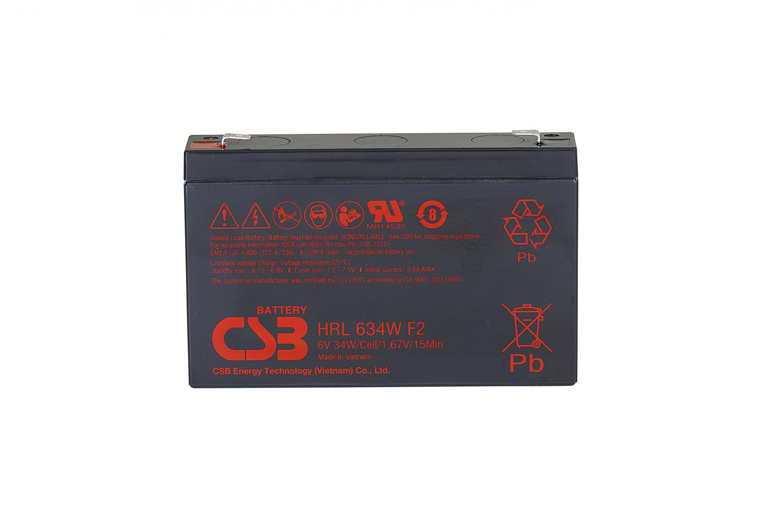 Аккумуляторная батарея CSB HRL634W F2 FR — изображение 2