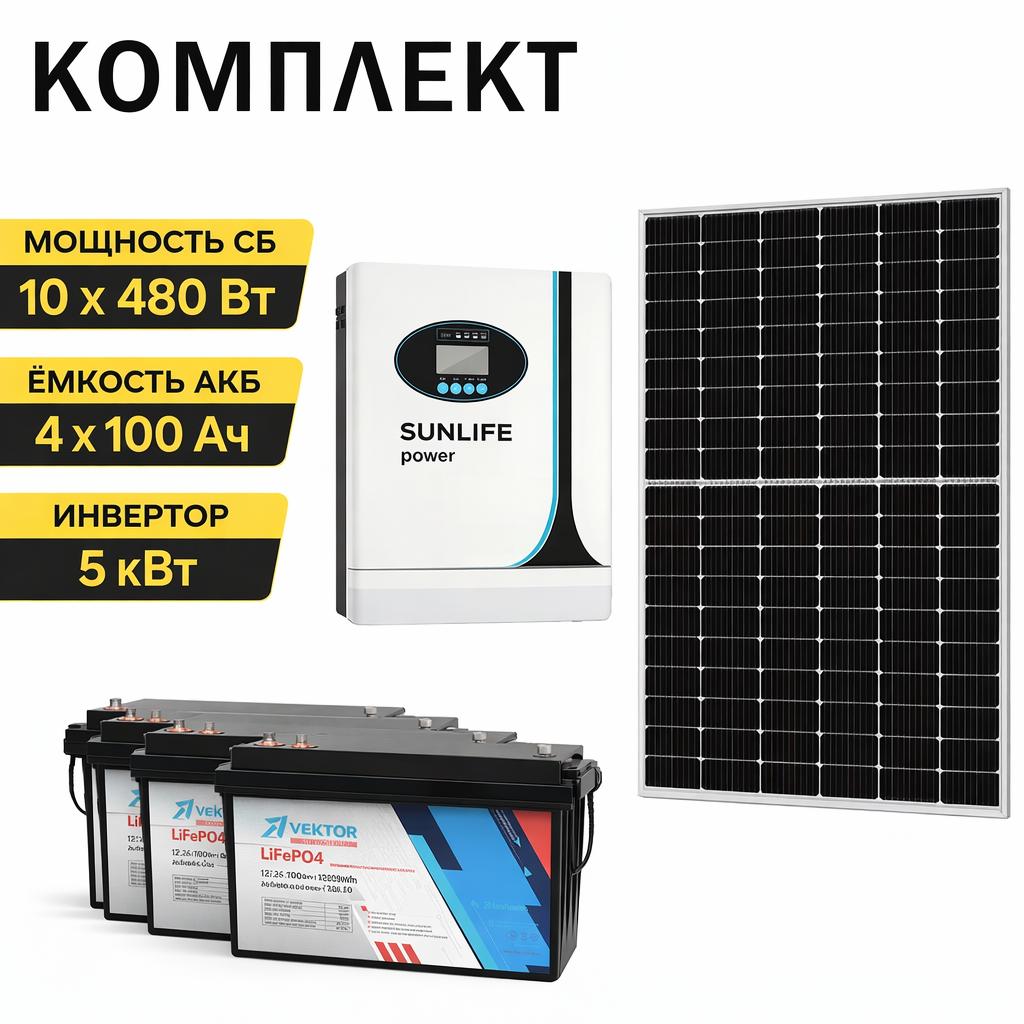 Солнечная электростанция «Дом 31.1 кВтч в сутки ЛИТИЙ»
